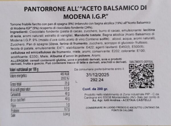 Pantorrone all'aceto Balsamico di Modena I.G.P - immagine 2